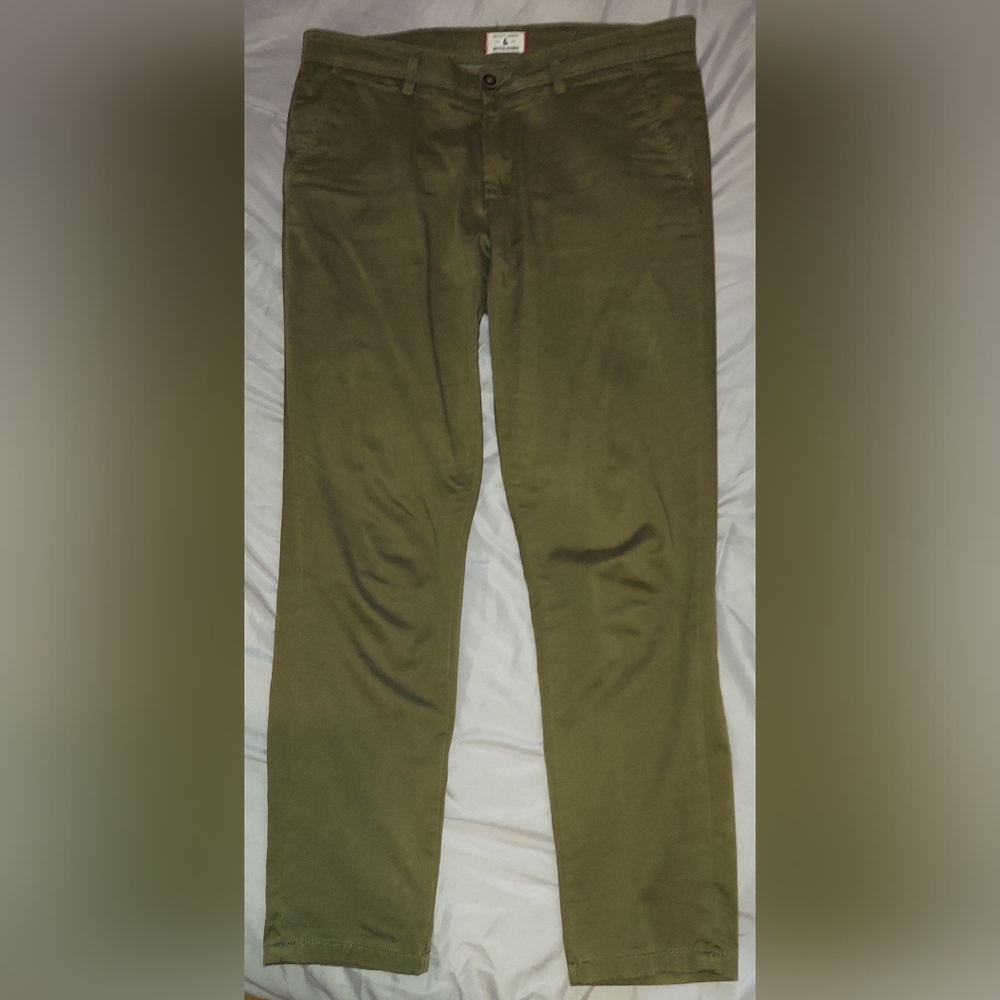 Men's Jack & Jones Olive Green Stretch Chino Pants 33x32